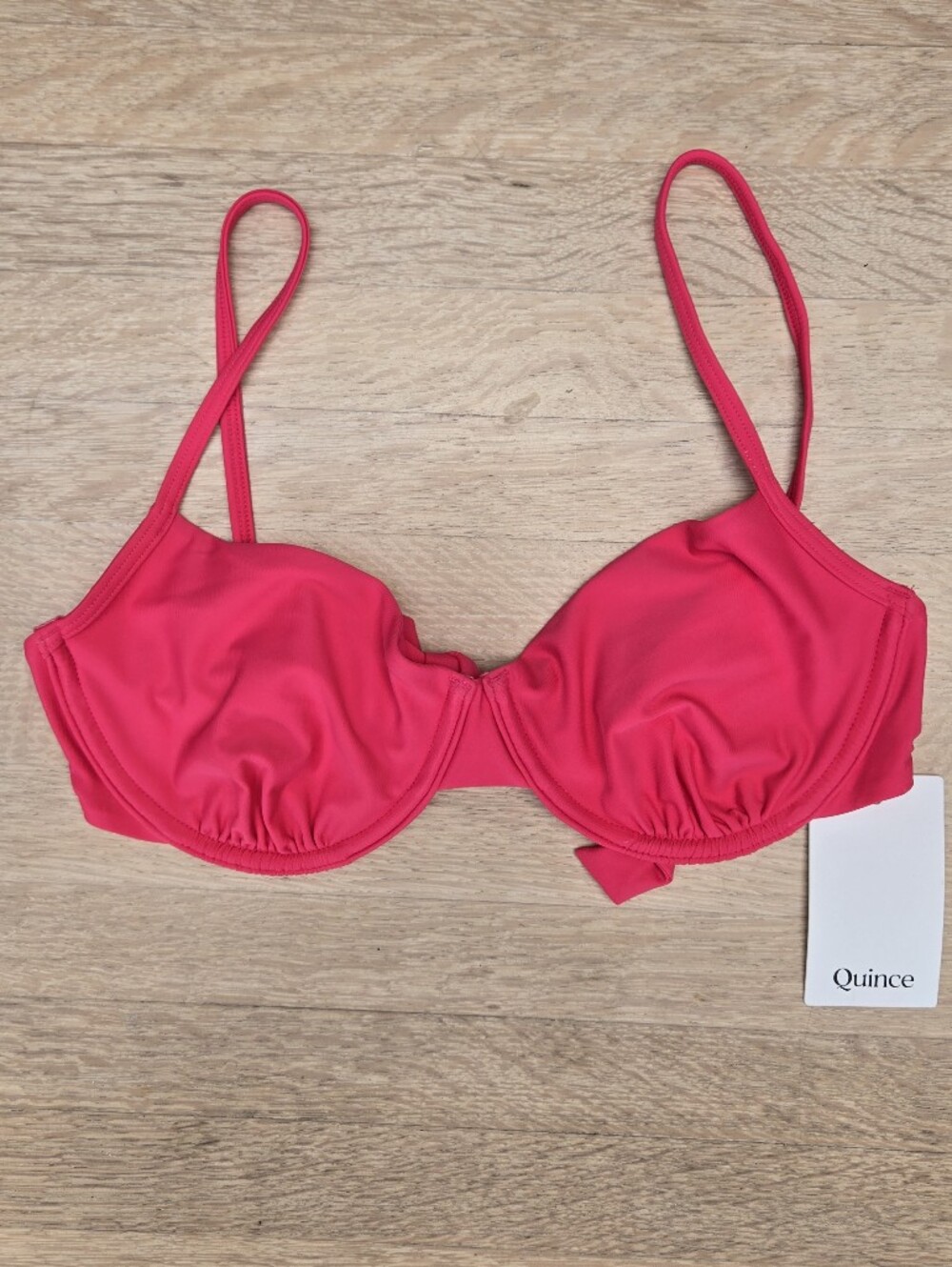 NWT Quince Italian Demi Bikini Top - Berry M